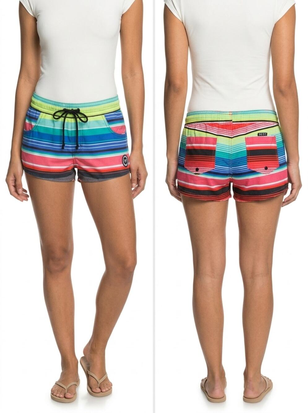 Roxy Boardshorts Drawstring Swim Shorts Swimwear Women See Measurements